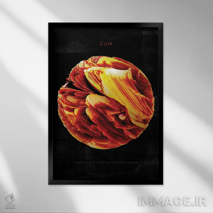 تابلو منظومه شمسی: خورشید اثر نیکیتا آباکوموف - نمای قابدار مشکی