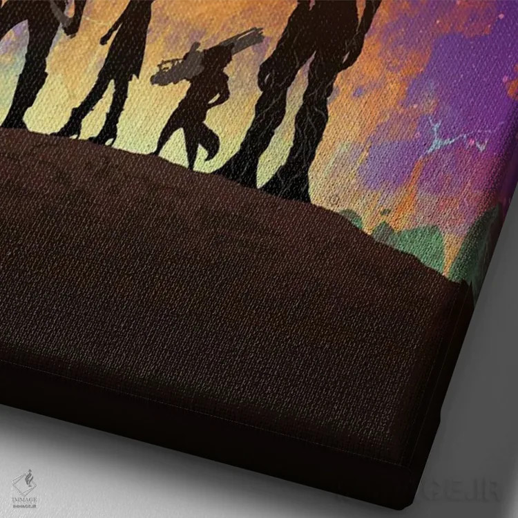 تابلو نگهبانان کهکشان اثر نیکیتا آباکوموف - نمای نزدیک بافت بوم