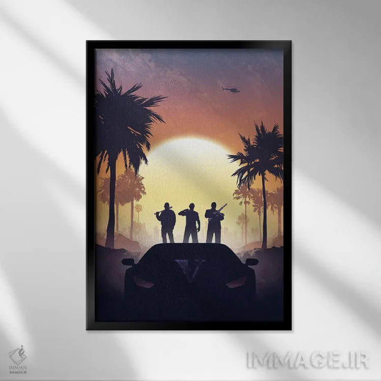 تابلو جیتیای وی (بازی ویدئویی) اثر نیکیتا آباکوموف - نمای قابدار مشکی