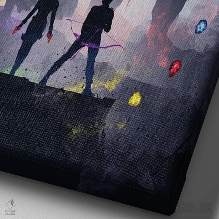 تابلو انتقامجویان اثر نیکیتا آباکوموف - نمای نزدیک بافت بوم