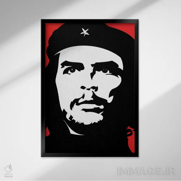 تابلو اوه خدای من چه (اشاره به چهگوارا) اثر نیکیتا آباکوموف - نمای قابدار مشکی