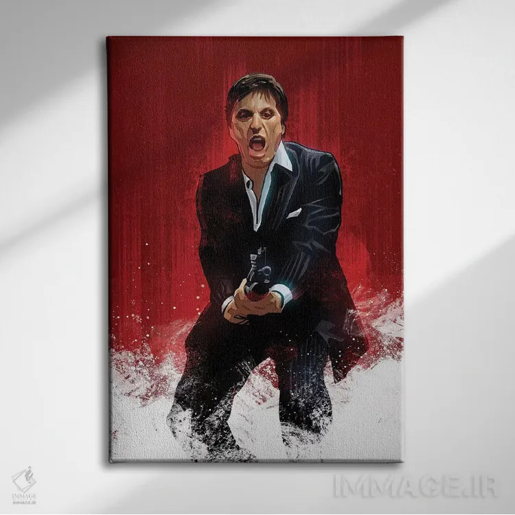 تابلو صورت زخمی (فیلم) اثر نیکیتا آباکوموف - نمای روبهرو روی دیوار