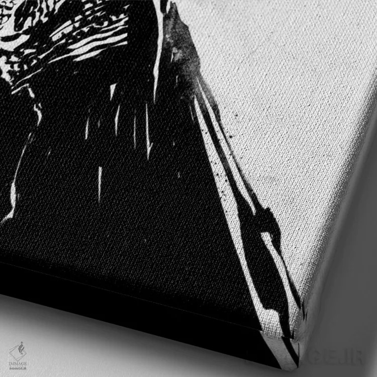 تابلو دختر سامورایی اثر نیکیتا آباکوموف - نمای نزدیک بافت بوم