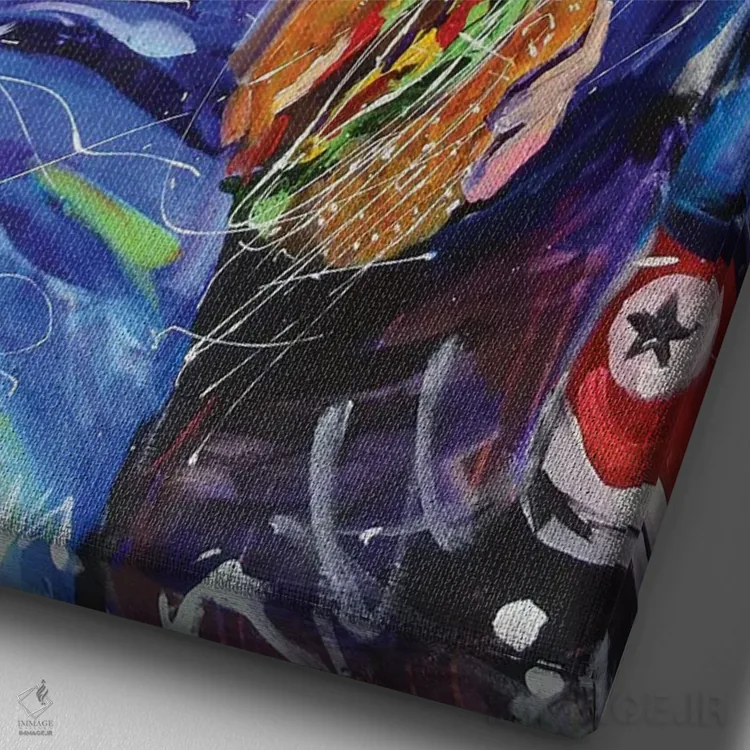 تابلو همبرگر اثر آلیاکساندرا تسسارسکایا - نمای نزدیک بافت بوم