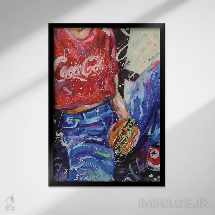 تابلو همبرگر اثر آلیاکساندرا تسسارسکایا - نمای قابدار مشکی