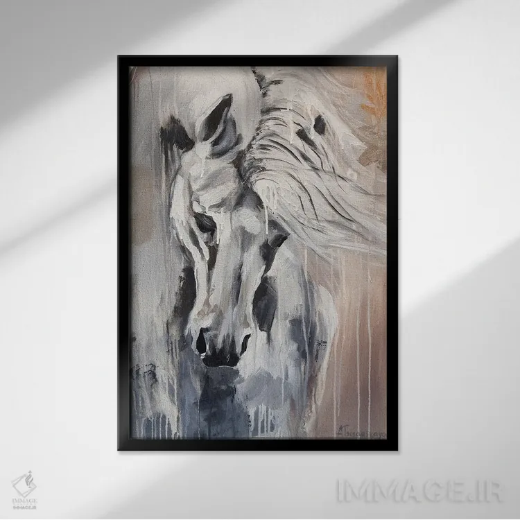 تابلو آزادی اسب اثر آلیاکساندرا تسسارسکایا - نمای قابدار مشکی