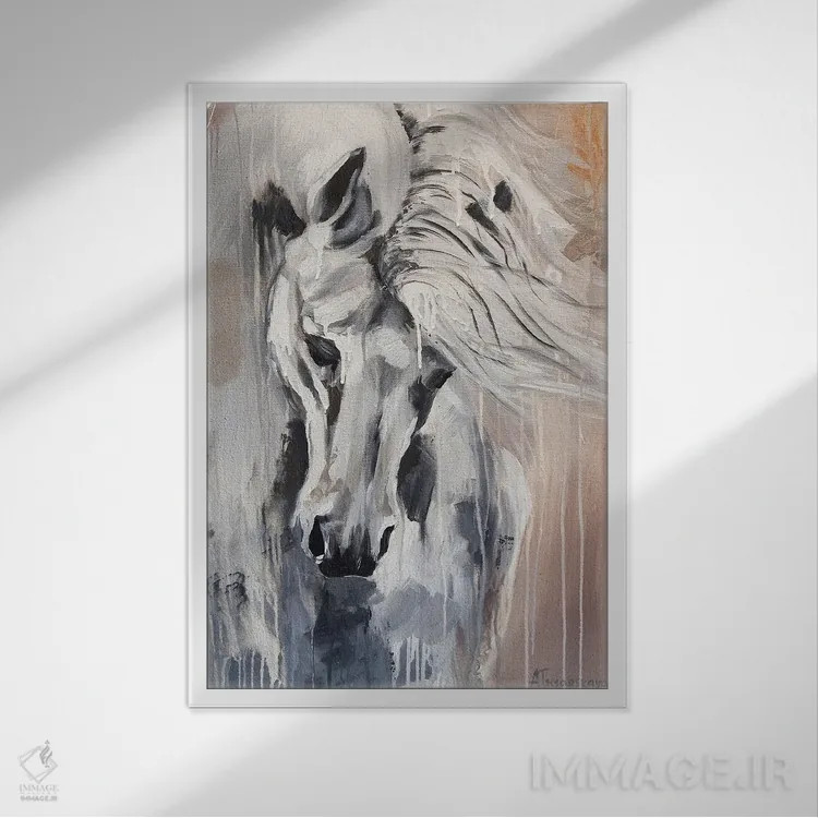 تابلو آزادی اسب اثر آلیاکساندرا تسسارسکایا - نمای قابدار سفید