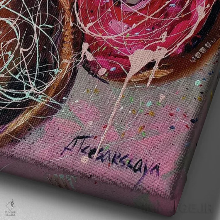 تابلو دوناتهای شیرین اثر آلیاکساندرا تسسارسکایا - نمای نزدیک بافت بوم