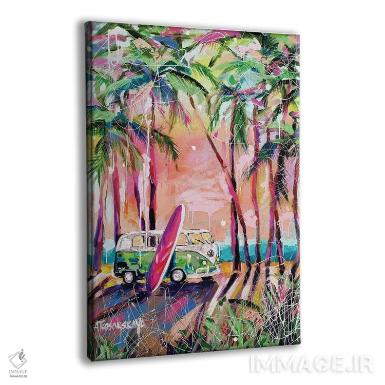 تابلو کاروان هیپی اثر آلیاکساندرا تسسارسکایا - نمای پرسپکتیو محصول