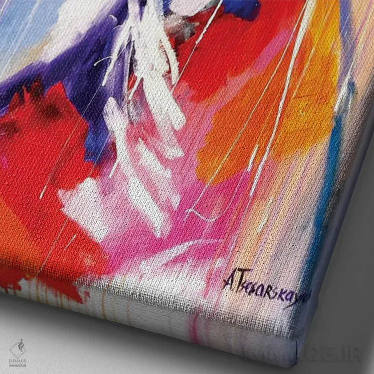 تابلو گوزن اثر آلیاکساندرا تسسارسکایا - نمای نزدیک بافت بوم