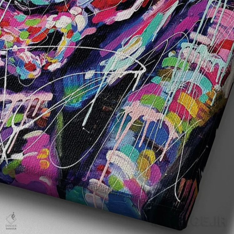 تابلو کرگدن اثر آلیاکساندرا تسسارسکایا - نمای نزدیک بافت بوم