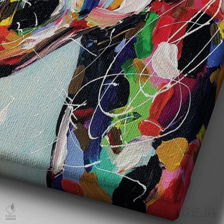 تابلو پرتره زرافه اثر آلیاکساندرا تسسارسکایا - نمای نزدیک بافت بوم