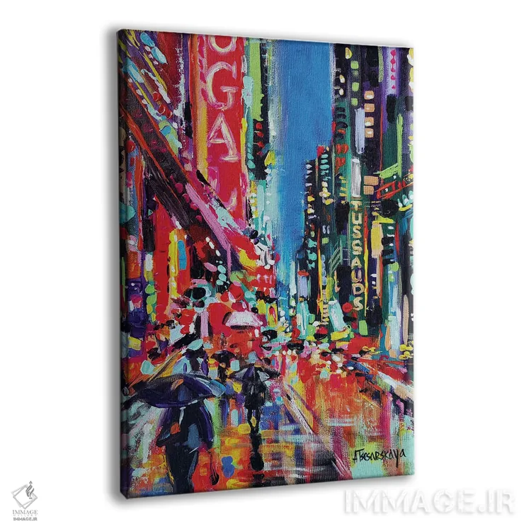 تابلو خیابان نیویورک در شب اثر آلیاکساندرا تسسارسکایا - نمای پرسپکتیو محصول