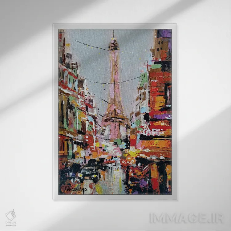 تابلو پاریس (فرانسه) اثر آلیاکساندرا تسسارسکایا - نمای قابدار سفید