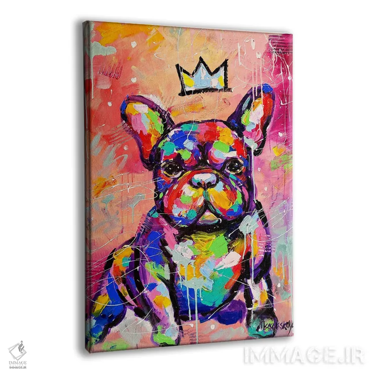 تابلو بولداگ فرانسوی دوستداشتنی اثر آلیاکساندرا تسسارسکایا - نمای پرسپکتیو محصول