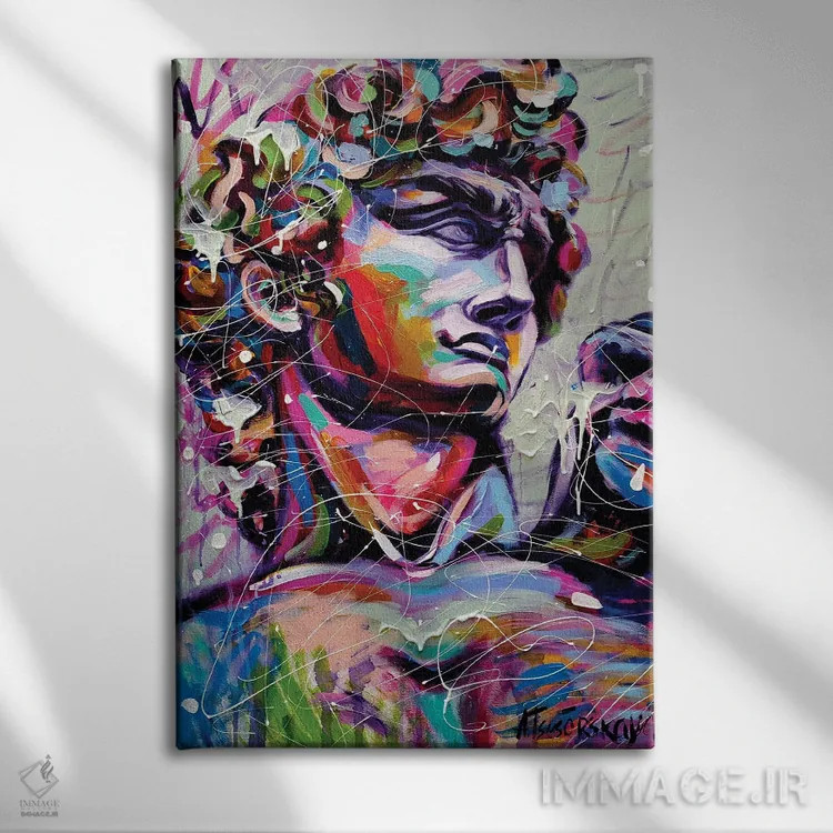 تابلو داوود اثر میکلآنژ اثر آلیاکساندرا تسسارسکایا - نمای روبهرو روی دیوار