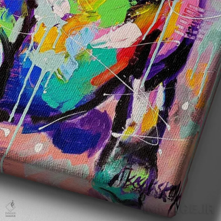 تابلو بولداگ فرانسوی دوستداشتنی اثر آلیاکساندرا تسسارسکایا - نمای نزدیک بافت بوم