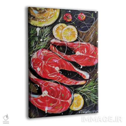 تابلو ماهی سالمون اثر آلیاکساندرا تسسارسکایا - نمای پرسپکتیو محصول