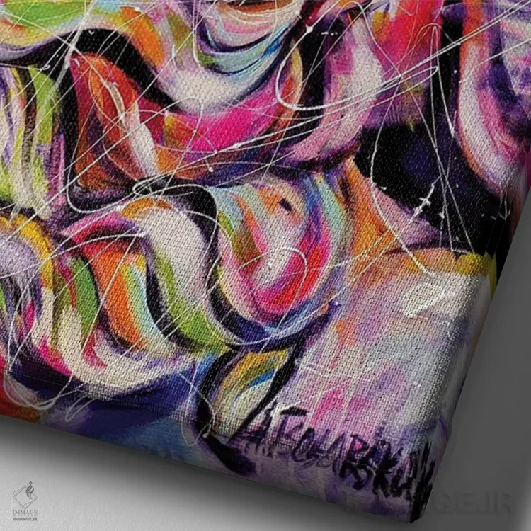 تابلو پوسایدون (اسطوره یونان) اثر آلیاکساندرا تسسارسکایا - نمای نزدیک بافت بوم