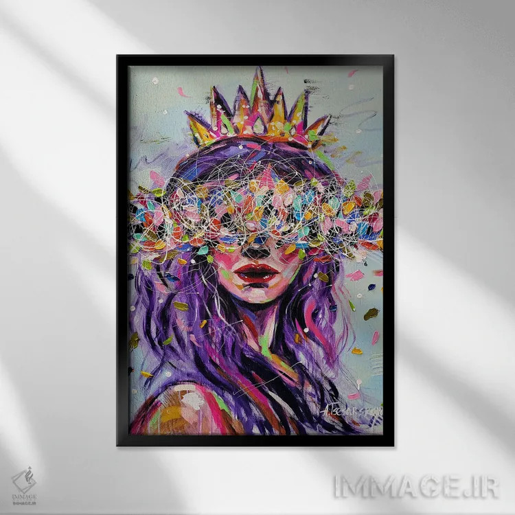 تابلو ملکه اثر آلیاکساندرا تسسارسکایا - نمای قابدار مشکی