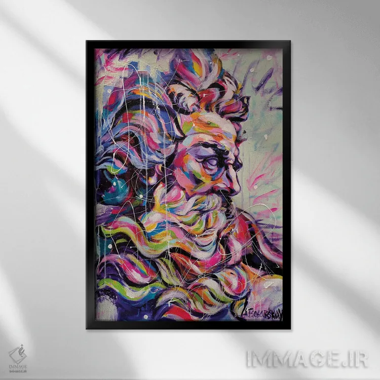 تابلو پوسایدون (اسطوره یونان) اثر آلیاکساندرا تسسارسکایا - نمای قابدار مشکی