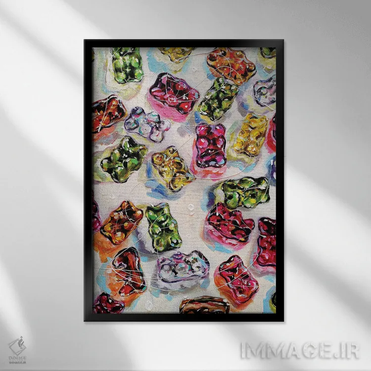 تابلو خرسهای ژلهای اثر آلیاکساندرا تسسارسکایا - نمای قابدار مشکی