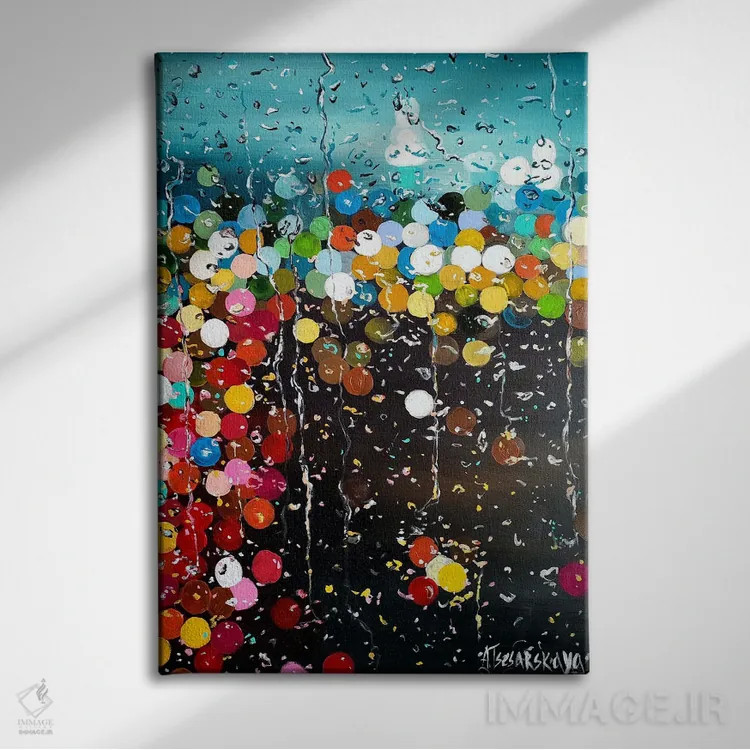 تابلو باران در نیویورک سیتی اثر آلیاکساندرا تسسارسکایا - نمای روبهرو روی دیوار