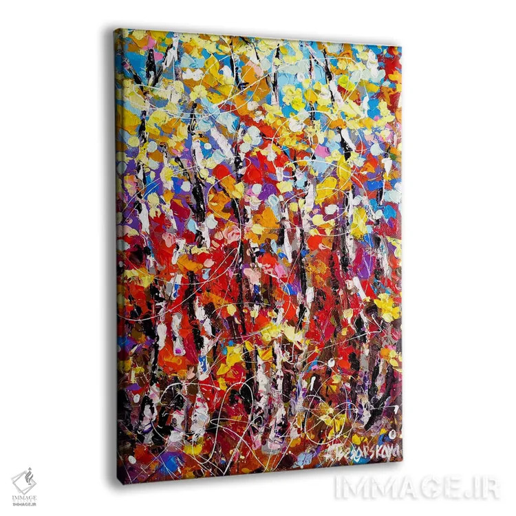 تابلو جنگل پاییزی انتزاعی اثر آلیاکساندرا تسسارسکایا - نمای پرسپکتیو محصول