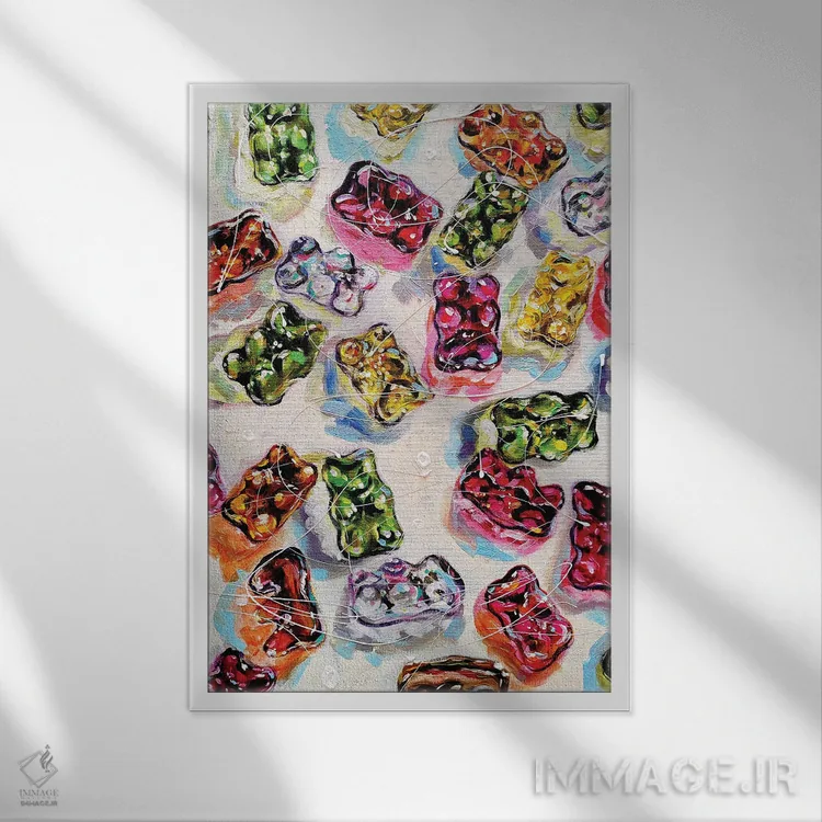 تابلو خرسهای ژلهای اثر آلیاکساندرا تسسارسکایا - نمای قابدار سفید