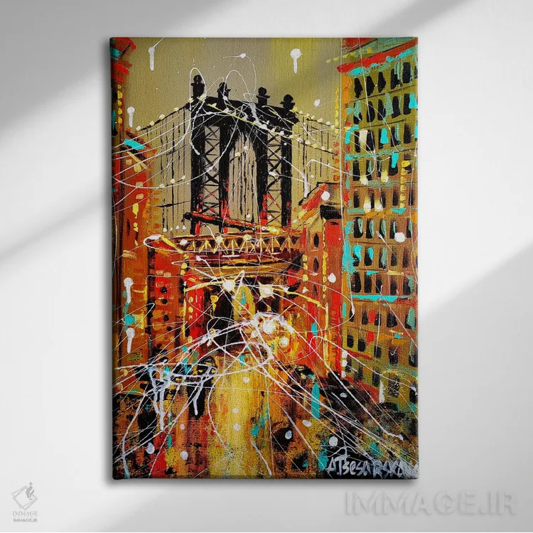 تابلو پل منهتن اثر آلیاکساندرا تسسارسکایا - نمای روبهرو روی دیوار