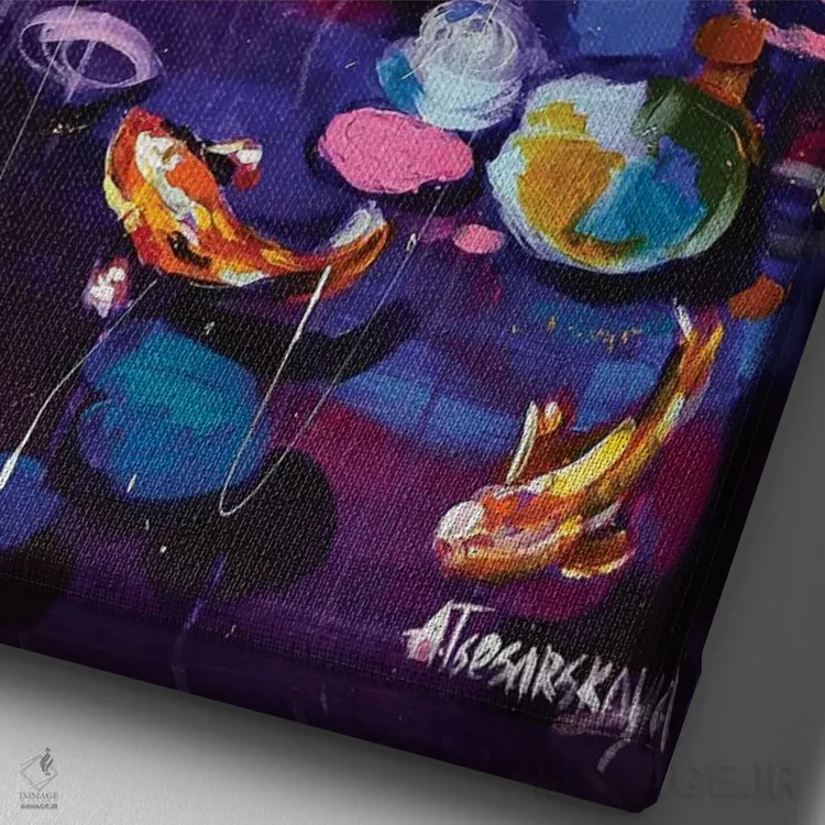 تابلو ماهی کوی اثر آلیاکساندرا تسسارسکایا - نمای نزدیک بافت بوم