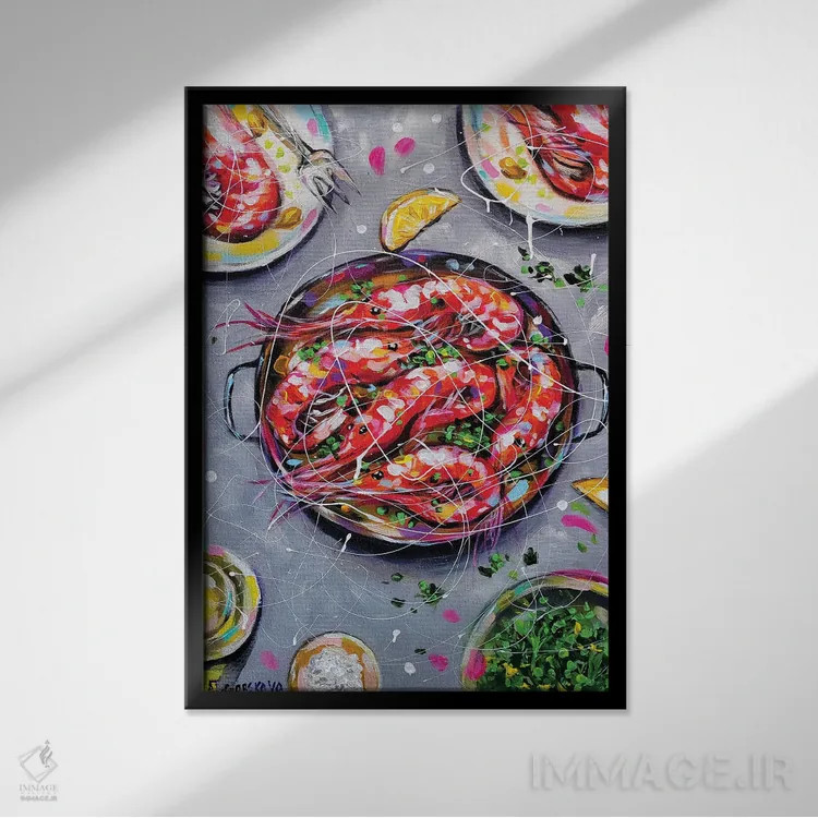 تابلو میگو اثر آلیاکساندرا تسسارسکایا - نمای قابدار مشکی