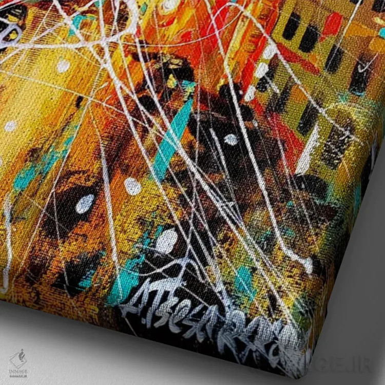 تابلو پل منهتن اثر آلیاکساندرا تسسارسکایا - نمای نزدیک بافت بوم