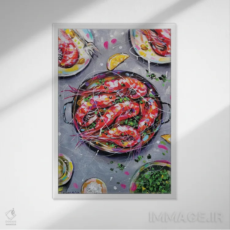 تابلو میگو اثر آلیاکساندرا تسسارسکایا - نمای قابدار سفید