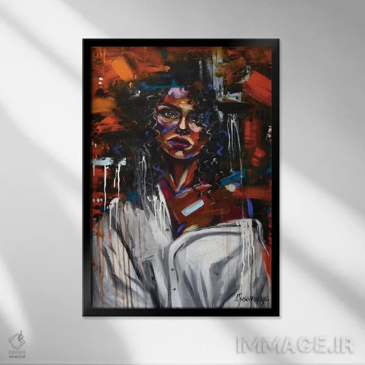 تابلو پیراهن سفید اثر آلیاکساندرا تسسارسکایا - نمای قابدار مشکی