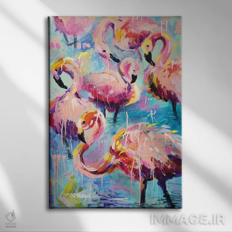 تابلو فلامینگو اثر آلیاکساندرا تسسارسکایا - نمای روبهرو روی دیوار