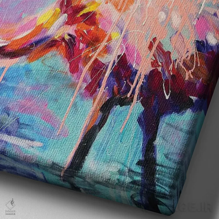 تابلو فلامینگو اثر آلیاکساندرا تسسارسکایا - نمای نزدیک بافت بوم