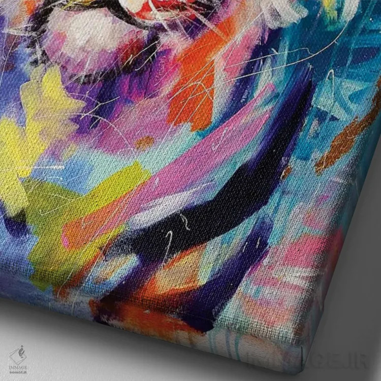 تابلو ببر اثر آلیاکساندرا تسسارسکایا - نمای نزدیک بافت بوم