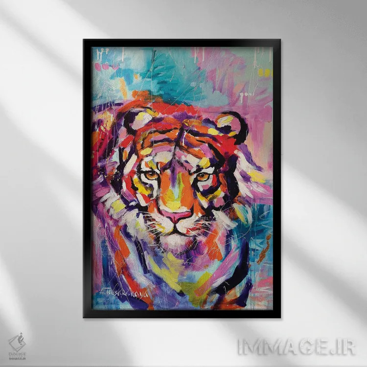 تابلو ببر اثر آلیاکساندرا تسسارسکایا - نمای قابدار مشکی
