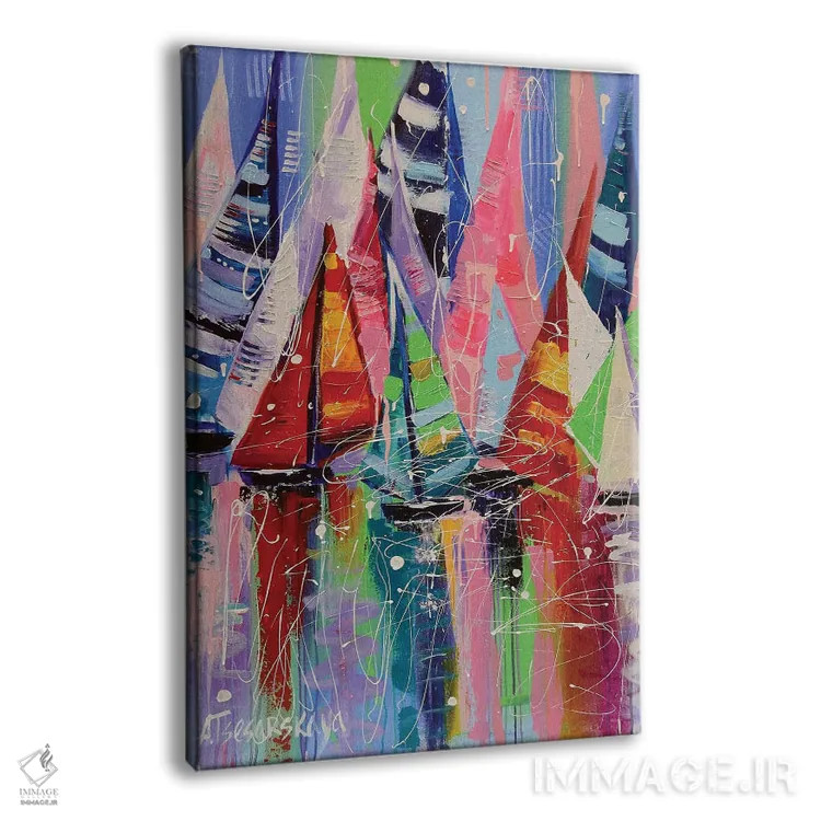 تابلو قایقهای بادبانی اثر آلیاکساندرا تسسارسکایا - نمای پرسپکتیو محصول