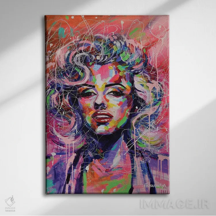 تابلو مرلین مونرو اثر آلیاکساندرا تسسارسکایا - نمای روبهرو روی دیوار