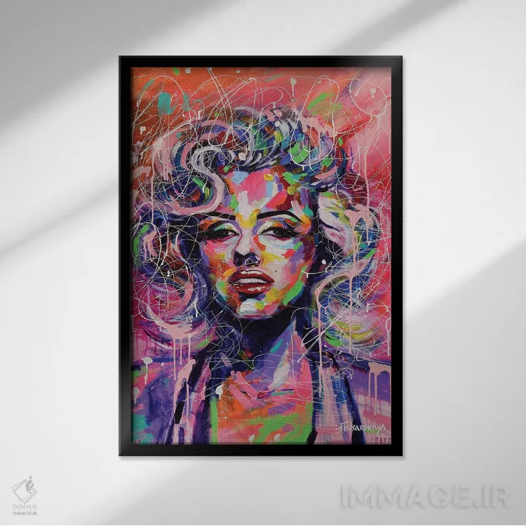 تابلو مرلین مونرو اثر آلیاکساندرا تسسارسکایا - نمای قابدار مشکی
