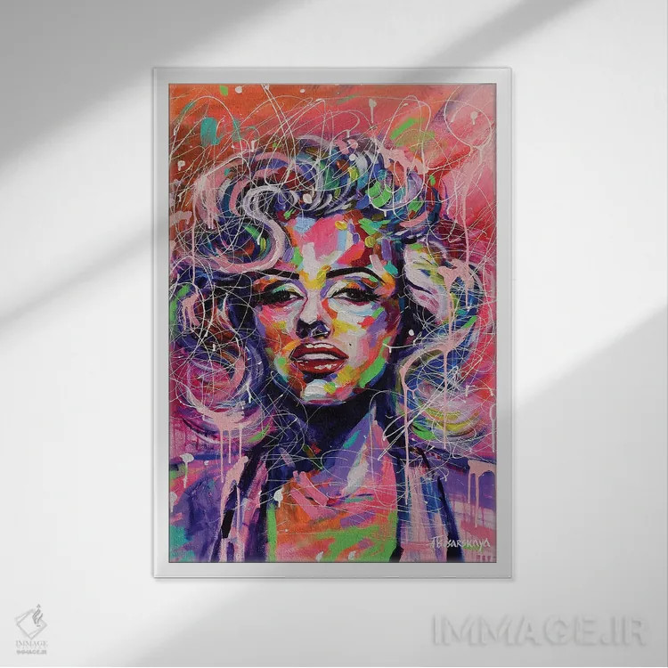 تابلو مرلین مونرو اثر آلیاکساندرا تسسارسکایا - نمای قابدار سفید