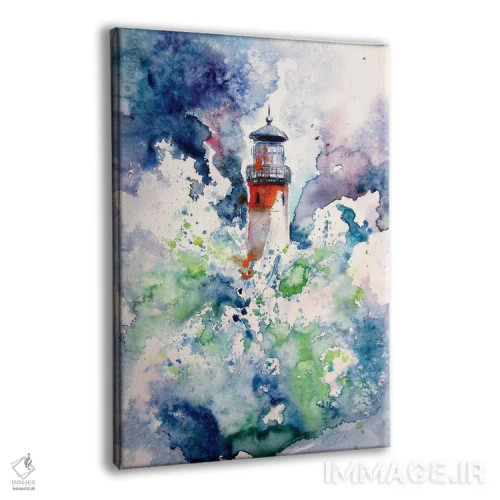 تابلو فانوس دریایی هنگام طوفان اثر آنا بریجیتا کوواچ - نمای پرسپکتیو محصول