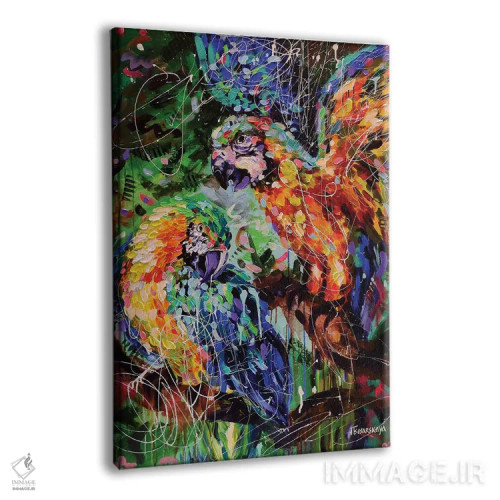 تابلو پرندگان گرمسیری اثر آلیاکساندرا تسسارسکایا - نمای پرسپکتیو محصول