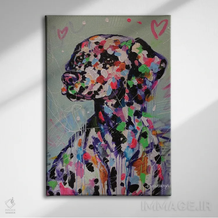 تابلو سگ دالماتینی اثر آلیاکساندرا تسسارسکایا - نمای روبهرو روی دیوار