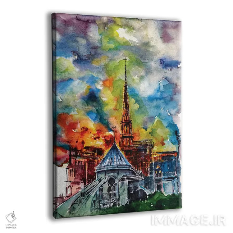 تابلو آتشسوزی نوتردام اثر آنا بریجیتا کوواچ - نمای پرسپکتیو محصول