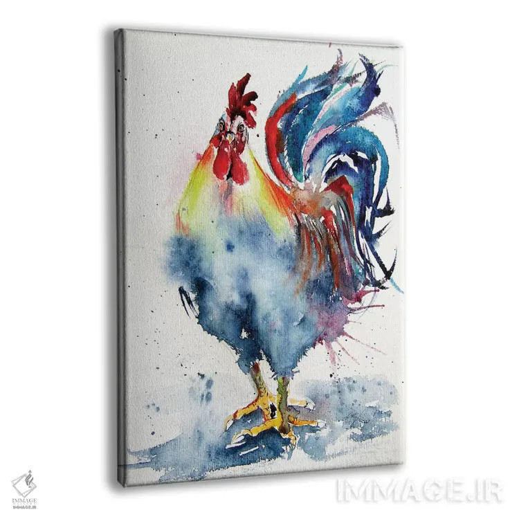 تابلو خروس در حیاط ۴ اثر آنا بریجیتا کوواچ - نمای پرسپکتیو محصول