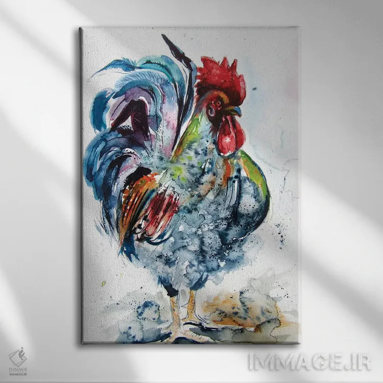 تابلو خروس مغرور اثر آنا بریجیتا کوواچ - نمای روبهرو روی دیوار