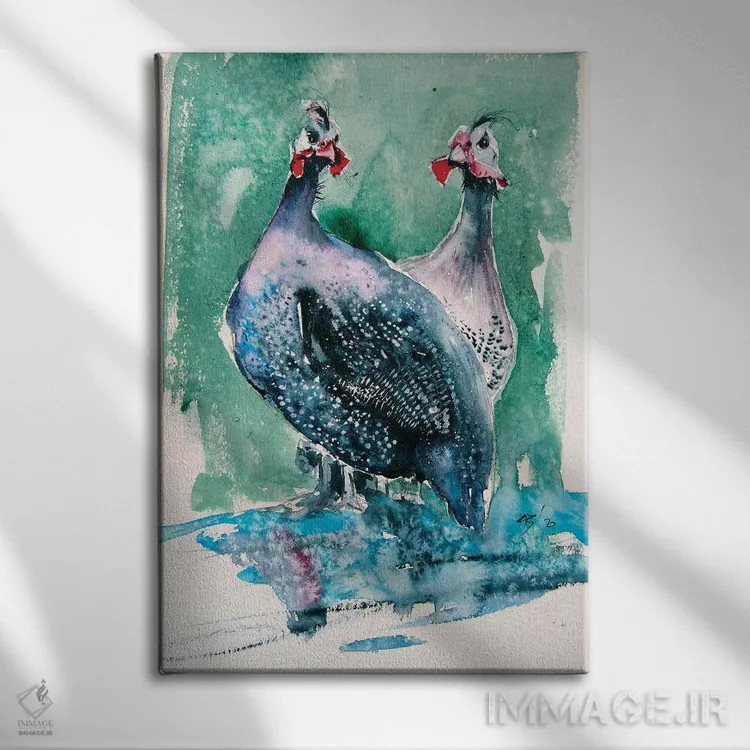 تابلو مرغ شاخدار اثر آنا بریجیتا کوواچ - نمای روبهرو روی دیوار